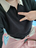 歐莎（OSA）假兩件套頭衛(wèi)衣女襯衫領(lǐng)春季新款2025年洋氣寬松拼接上衣 黑色 L 曬單實(shí)拍圖