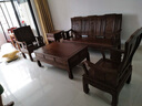 王木匠 紅木家具 非洲雞翅木（學(xué)名：非洲崖豆木）中式客廳沙發(fā)組合茶幾家具古典雕花沙發(fā) 沙發(fā)1+1+3/ 5件套 組合 曬單實(shí)拍圖