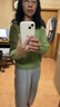 顏域圓領(lǐng)針織衫女裝2024春季簡(jiǎn)約氣質(zhì)時(shí)尚通勤長(cháng)袖上衣女 綠色 S/36 曬單實(shí)拍圖