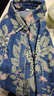 俞兆林（YUZHAOLIN）媽媽秋季印花牛仔長(cháng)袖襯衫新款中老年女40歲50夏秋款寬松洋氣上衣 紅色 3XL 125-135斤 曬單實(shí)拍圖