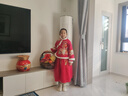 女童漢服連衣裙冬款拜年服中國風(fēng)新款古裝過(guò)年冬季兒童新年服唐裝 2057酒紅色套裝 160 碼身高145-155體重66-75斤 曬單實(shí)拍圖
