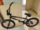 20寸BMX小輪車表演車極限單車特技動(dòng)作自行車超響120響花鼓18寸童 啞光黑配紫 曬單實(shí)拍圖