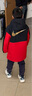 NIKE 耐克男女童紅色拜年服外套三合一拼接外套兒童保暖中長(cháng)款棉服 曬單實(shí)拍圖