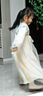 安妮優(yōu)兒漢服女童春秋款連衣裙兒童中國風(fēng)古裝超仙唐裝公主裙 藍色 120 曬單實拍圖