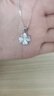 中國黃金（CHINA GOLD）四葉草項鏈女足銀磨砂時尚O字鏈生日節(jié)日禮物送女友閨蜜情侶 足銀項鏈+玫瑰禮盒 曬單實拍圖