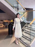 香影蕾絲連衣裙女長(zhǎng)袖2024秋冬新款配大衣收腰米白色氣質(zhì)內(nèi)搭裙子 米色 S 曬單實(shí)拍圖