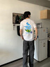 WHIM NASA夏季短袖t恤男女情侶裝寬松ins純棉上衣服圓領(lǐng)半袖男裝夏裝半截袖 淺綠色 3XL（175-195斤） 曬單實拍圖