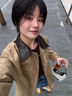 H's美式巴恩風衣秋季新品女裝休閑復古撞色翻領(lǐng)工裝外套 駝色(第二批) S 曬單實拍圖