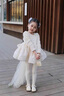 G.DUCKKIDS小黃鴨童裝洛麗塔公主裙女童連衣裙洋氣爆閃生日禮服兒童新年戰(zhàn)袍 米色不加絨裙子+羽毛+項鏈 100 建議2~3歲（ 90-100cm） 曬單實拍圖