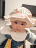 歡喜小熊 女寶寶漁夫帽新生兒夏季純棉帽子初生嬰兒薄款夏天遮陽帽 草莓粉 M（適合頭圍44-47cm,6-15個(gè)月) 曬單實(shí)拍圖