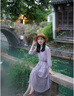 clotho Rennie品牌女裝法式連衣裙女2025夏季新款時(shí)尚減齡優(yōu)雅收腰遮肉顯瘦裙子 煙熏紫 M 曬單實(shí)拍圖