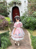 G.duck女童連衣裙夏季洛麗塔公主裙女孩夏裝蘿莉裙子兒童2025新款夏天女 粉色加頭飾 140 cm 曬單實(shí)拍圖