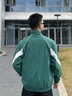 卡爾美（KELME）梭織外套男運動(dòng)戶(hù)外撞色開(kāi)衫寬松立領(lǐng)夾克 松墨綠 L 曬單實(shí)拍圖