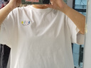 MEDM25SS基礎(chǔ)刺繡T恤男女同款美式嘻哈休閑打底衫春秋寬松上衣潮 白色 M 曬單實(shí)拍圖