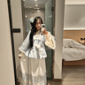 翊尚美馬面裙漢服成人女小個(gè)子2025新款全套正版明制刺繡連衣裙套裝 藍色【典藏馬面裙+外衣+內搭】 S 【適合85-100斤】 曬單實(shí)拍圖
