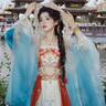 十三余小豆蔻兒[嫦娥漠中幻影-王者榮耀聯(lián)名]異域風斗篷破裙套裝 四件套 現貨 S 曬單實拍圖