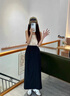 翊尚美工裝裙褲女夏季2025新款山本冰絲褲子女九分高腰顯瘦遮胯闊腿褲 黑色【冰感闊腿防走光】 M 【適合101-125斤】 曬單實(shí)拍圖