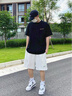名創(chuàng  )優(yōu)品男士短袖男休閑衣服男裝夏季寬松大碼男生純棉半袖Z 淺米 XL 曬單實(shí)拍圖