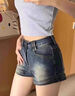 凰巣美式復古牛仔短褲女2025年新款爆款夏季緊身顯瘦超短褲辣妹熱褲子 藍色S（優(yōu)質(zhì)款） 曬單實(shí)拍圖