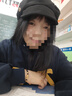 笙格兒黑色云朵帽子女日系大頭圍顯臉小褶皺八角帽韓版素顏短檐貝雷帽潮 黑色 53-60可調(diào)節(jié) 曬單實拍圖