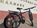 鳳凰山地自行車(chē)成人男款女式變速越野減震中小學(xué)生青少年單車(chē)26寸公路 鋼架內線(xiàn)【黑色輻條輪】送后貨架 24英寸【推薦身高140-160CM】 24速【泰昌定位變速】 曬單實(shí)拍圖