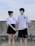 MDlila《2件裝》情侶裝夏季短袖t恤套裝2025新款一男一女寬松半袖衣服 男白+女白 L 男+女M 曬單實(shí)拍圖