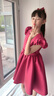 衣諾坊新款女童禮服裙酒紅公主裙生日六一演出服兒童婚禮花童裙子 曬單實拍圖