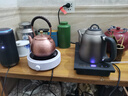 特厚純紫銅手工燒水茶壺戶外炭火電陶爐純手工純紫銅煮茶壺燒水壺 錘紋1.6升＋紫銅濾網(wǎng)＋壺叉 曬單實拍圖