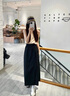 翊尚美工裝裙褲女夏季2025新款山本冰絲褲子女九分高腰顯瘦遮胯闊腿褲 黑色【冰感闊腿防走光】 M 【適合101-125斤】 曬單實(shí)拍圖
