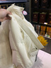 三彩冬款白鴨絨連帽立領短款羽絨服面包服保暖寬松女 米白色 L 165/88A 曬單實拍圖