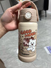 BABLOV花伴森兒童保溫杯食品級(jí)316不銹鋼便攜學(xué)生杯子可愛(ài)吸管水杯 可可點(diǎn)心派-咖 曬單實(shí)拍圖