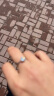 周百福 一克拉莫桑石銀求婚戒指女情侶告白鉆戒生日520情人節禮物送女友 曬單實拍圖