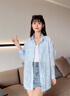 CEENIU透氣薄款防曬衣女2025新款夏季寬松韓版速干防曬百搭洋氣襯衫外套 藍(lán)色 M 適合80-115斤 曬單實(shí)拍圖