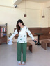 秋鹿睡衣女純棉家居服套裝圓領(lǐng)套頭長(cháng)袖長(cháng)褲新款兩件套舒適透氣可外穿 曬單實(shí)拍圖