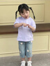 班喜迪女童牛仔褲夏季新款女寶寶休閑七分褲童裝直筒闊腿褲兒童褲子夏裝 藍(lán)色 100 曬單實拍圖