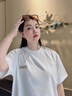 COVERNAT2024夏季新款短袖t恤男女同款 日落快艇圖案情侶t恤時(shí)尚寬松半袖 白色 L 曬單實(shí)拍圖