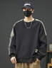 頭號青年衛衣男秋冬季高街寬松圓領(lǐng)加肥大碼胖子厚長(cháng)袖T恤上衣服 黑 7XL 曬單實(shí)拍圖