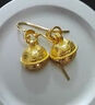 HONEYGOLD 蜜金珠寶黃金耳釘足金古法手工金鈴響耳墜HGJ1498工費(fèi)180元/件 5.45g 曬單實(shí)拍圖