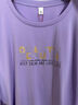 聆欣純棉七分袖T恤女2025年夏季新款女裝寬松顯瘦圓領(lǐng)體恤衫韓版衣服 紫色 M 建議80-95斤 曬單實(shí)拍圖