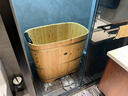 尚田泡澡木桶實(shí)木沐浴桶洗澡圓形成人小天使家用小戶(hù)型深泡桶STB-039  小天使+全蓋 86cm *58*82cm高 曬單實(shí)拍圖
