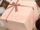 美外超大禮盒空盒子情人節女友女生禮品盒包裝生日儀式感大號箱子 粉盒粉絲帶(裸盒) 40*40*30+手提繩賀卡 曬單實(shí)拍圖