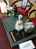玉石茶臺(tái)功夫茶盤托盤天然木紋石綠全自動(dòng)辦公一體烏金石茶具套裝 月牙窗格茶盤-清雅凝香 曬單實(shí)拍圖