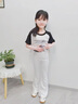 翊尚美女童高腰微喇瑜伽褲兒童運(yùn)動彈力打底褲夏季休閑透氣修身緊身長褲 象牙白 150 曬單實(shí)拍圖