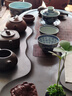 鐘家窯蓋碗茶杯 景德鎮(zhèn)高端陶瓷淺雕海水龍紋青花瓷泡茶茶具茶碗 曬單實(shí)拍圖