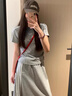 DGOV夏天穿搭套裝女兩件套2025年新款夏季T恤女顯瘦休閑套裝裙子女 灰色套裝 S 建議75-95斤 曬單實(shí)拍圖