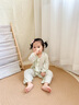 貝樂咿嬰兒衣服夏季空調服長袖連體衣莫代爾男女寶寶睡衣哈衣小童外出服 6677-淺藍+6831-淺綠 90cm （1-2歲22-26斤） 曬單實拍圖