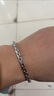 若妃pt950鉑金手鏈男潮牌白金男士手鏈時尚車花工藝顯粗鉑金手飾男款 鉑金950:19厘米 17-18克 粗4.3mm 曬單實拍圖