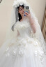 勤馳新品法式抹胸花朵輕婚紗新娘25新款復(fù)古在逃公主大拖尾白色 白色拖尾婚紗 XXL 均碼 曬單實拍圖