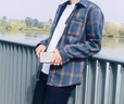 花花公子（PLAYBOY）長(zhǎng)袖格子襯衫男寬松韓版夏季薄款工裝襯衣男士休閑上衣服外套男裝 CS99黃色 XL 曬單實(shí)拍圖