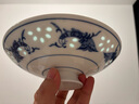 富玉 景德鎮釉下彩青花瓷碗玲瓏盤(pán)子碗餐具高溫白瓷碗碟家用自由搭配 孔雀 小號和器（7寸） 曬單實(shí)拍圖